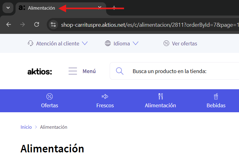 Ubicación del título en pestaña del navegador
