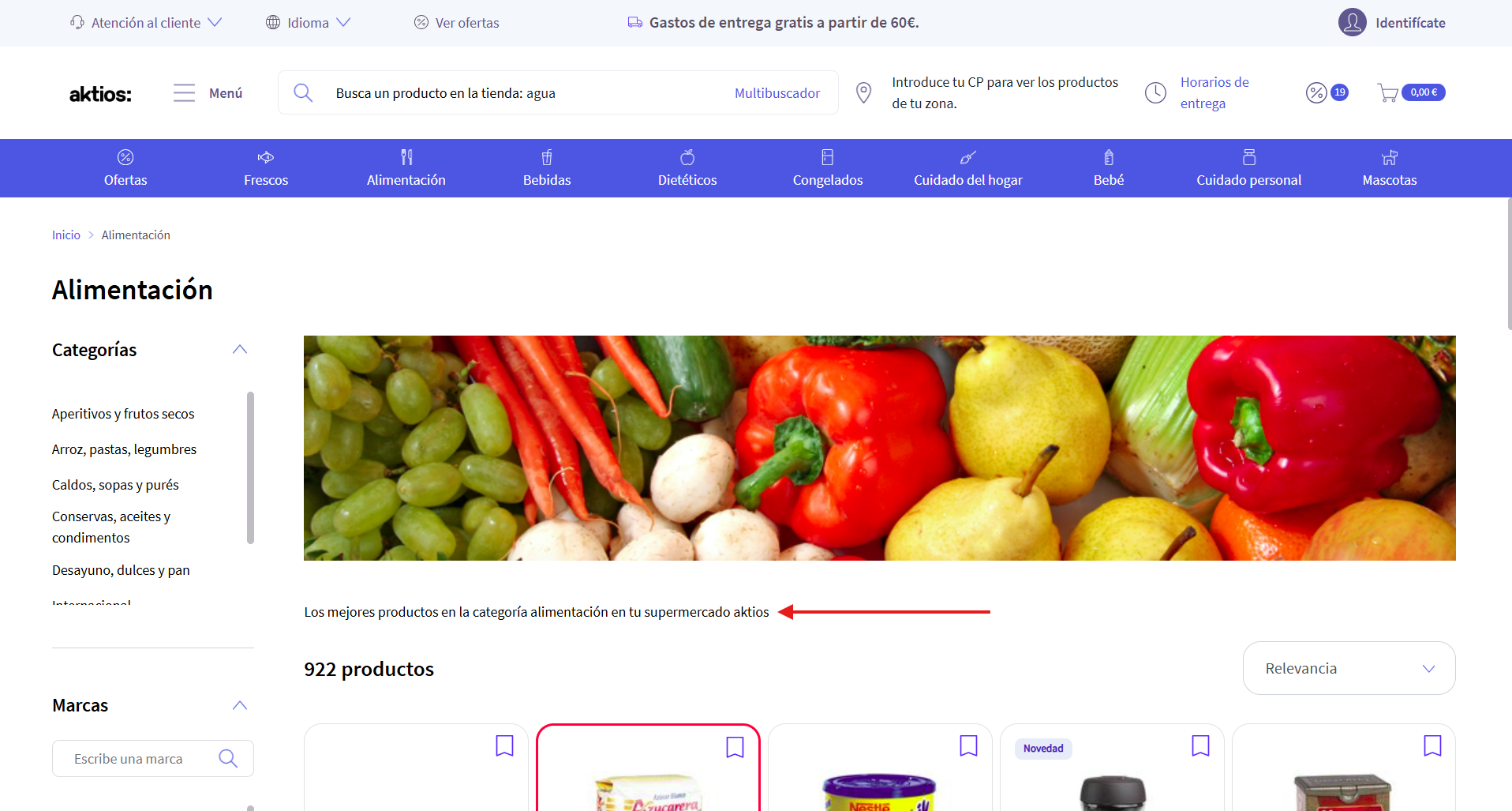 Ubicación del h2 en grid de productos