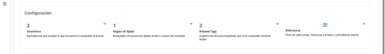 Tarjetas de configuración