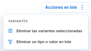 Acciones en lote